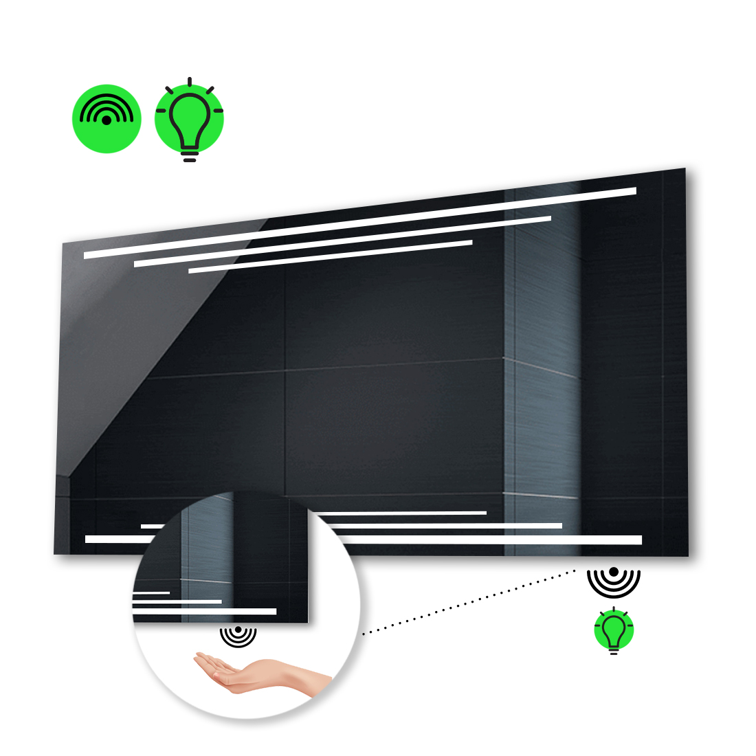 

Зеркало Francisca с Led-подсветкой, с ИК включателем 90x60 см
