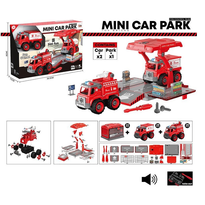 

Конструктор Lei Meng Toys Mini Car Park с инструментами LM9038-1ARY