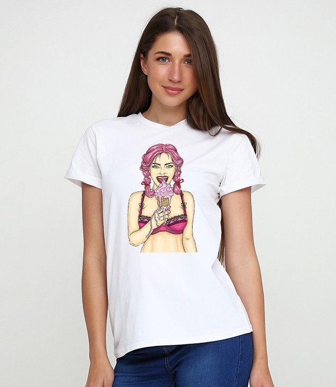 

Футболка Malta 19Ж441-24-Р2 Girl ice cream XXL Белая