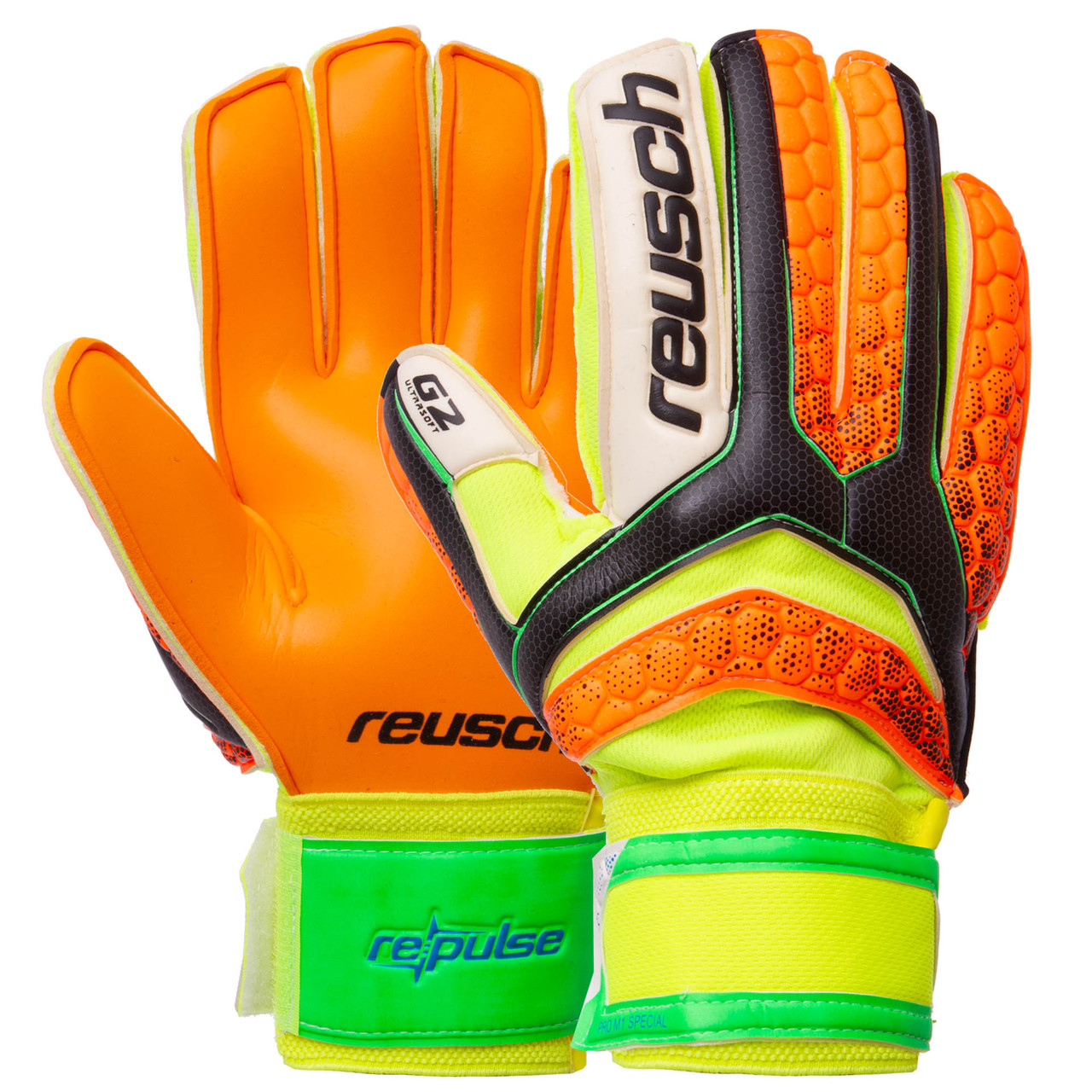 

Перчатки вратарские REUSCH Goalkepeer Gloves Champ 873 размер 9 Orange-Green-Black