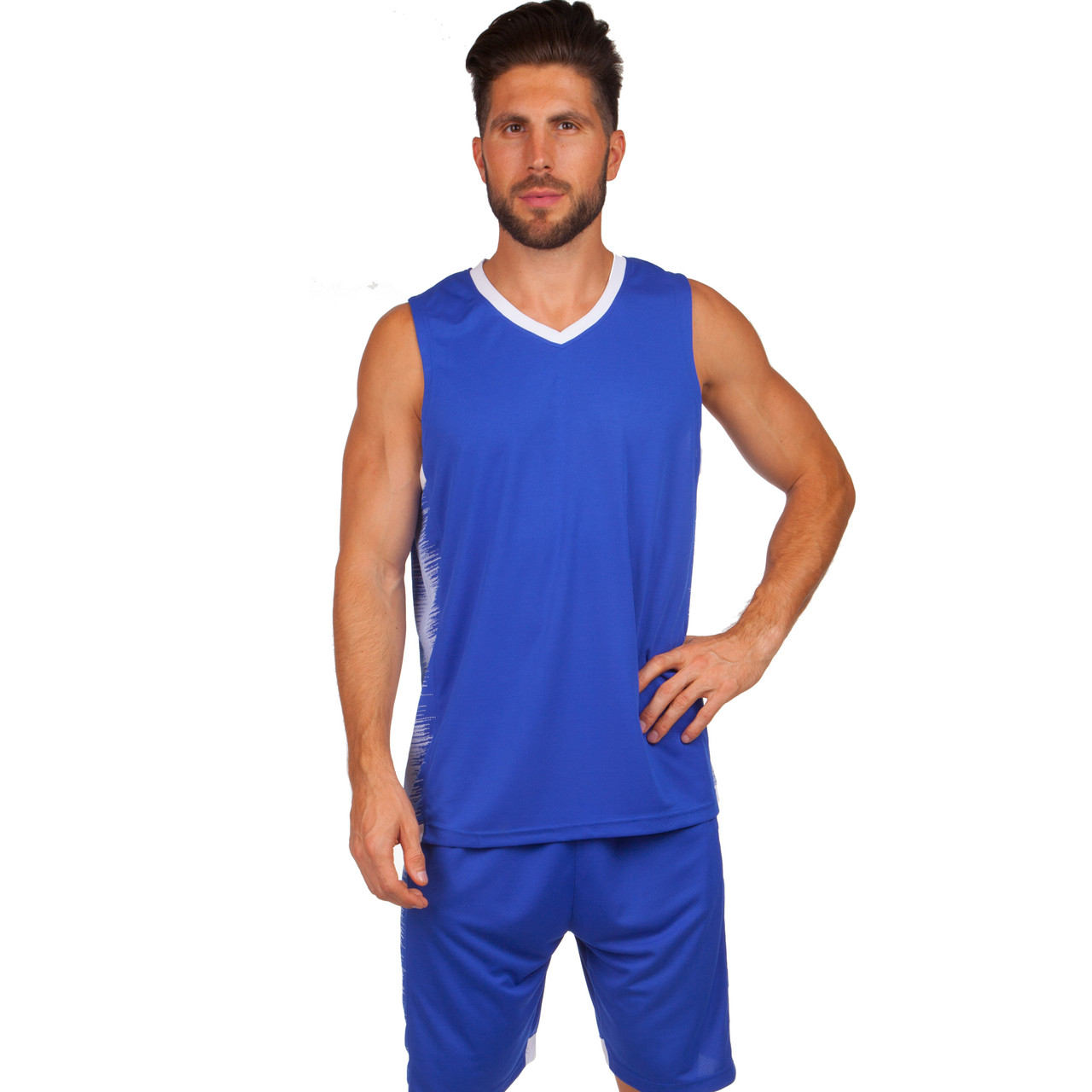 

Форма баскетбольная мужская Lingo Champ 8018 5XL рост 185-190 см Blue-White