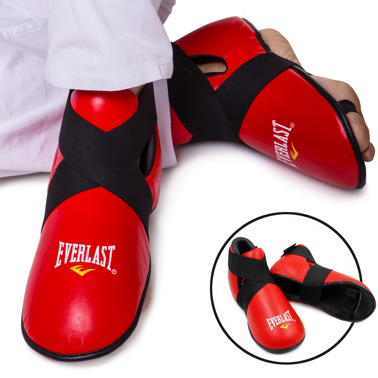 

Футы для кикбоксинга, тхэквондо Everlast Heroe 1815 размер XL (42-43) красные