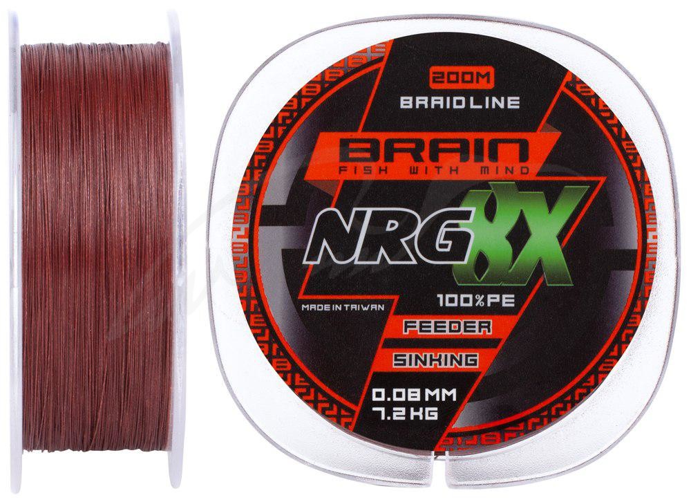 

Шнур Brain NRG 8X sinking 200m 0.08mm 7.2kg ц:brown