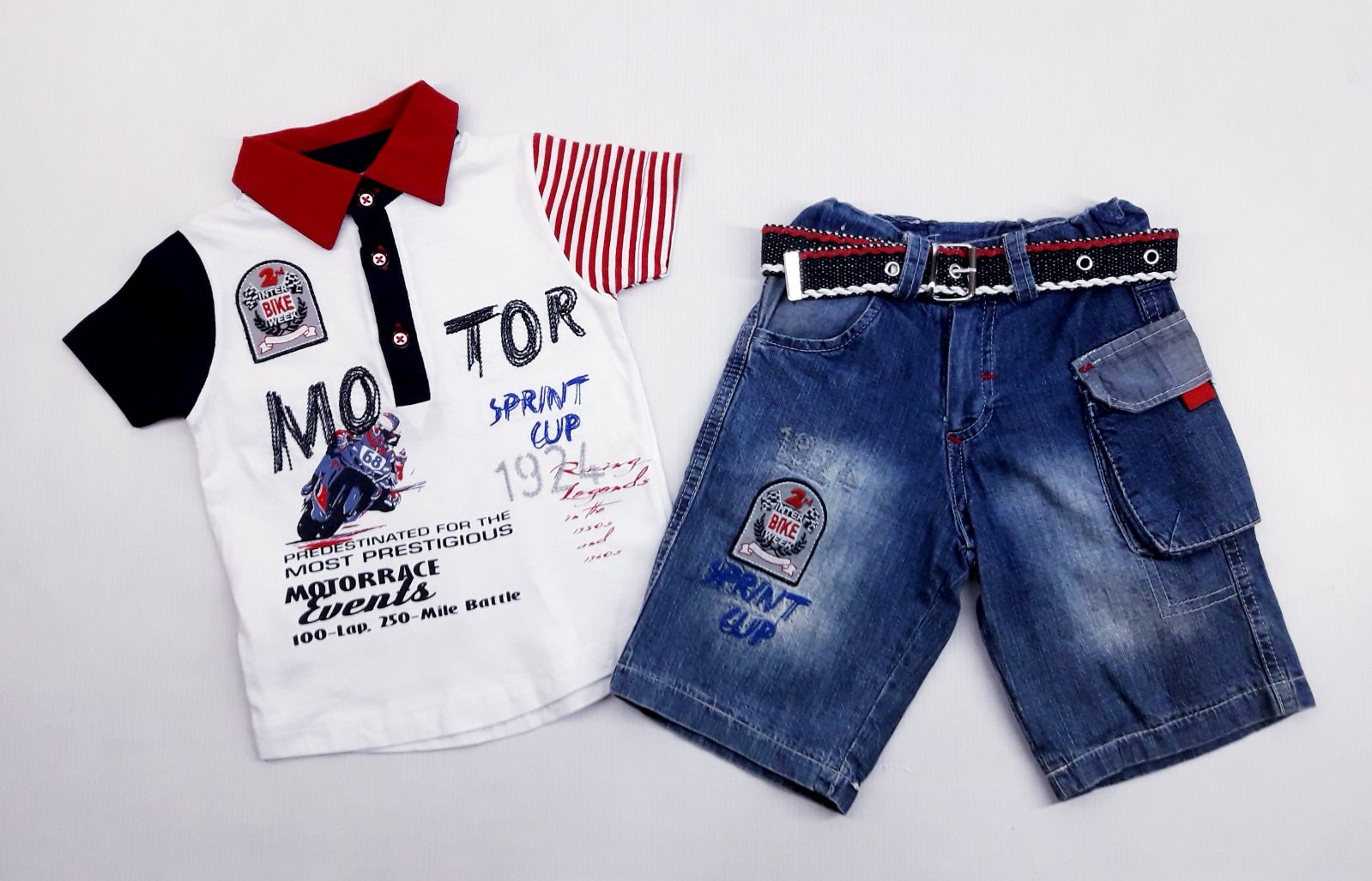 

Костюм (футболка+шорты) Kids Wear 6638 92см(р) бело-синий