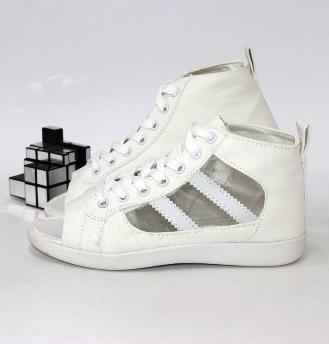 

Высокие женские кеды с открытым носком Shoes 36 22.0см белый