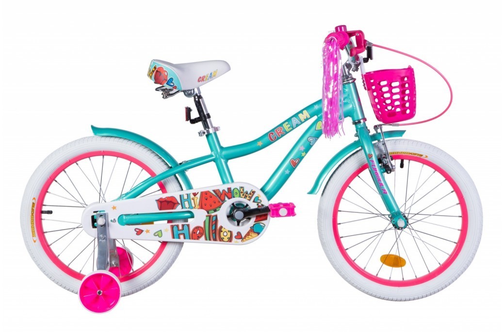 

Велосипед Velotrade 18" Formula CREAM 2021 бело-аквамариновый с крылом OPS-FRK-18-089