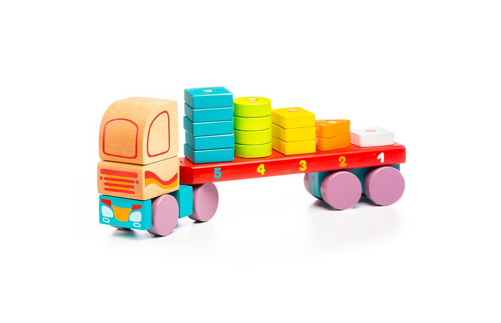 

Игрушка деревянная тягач Cubika с геометрическими фигурами 13425