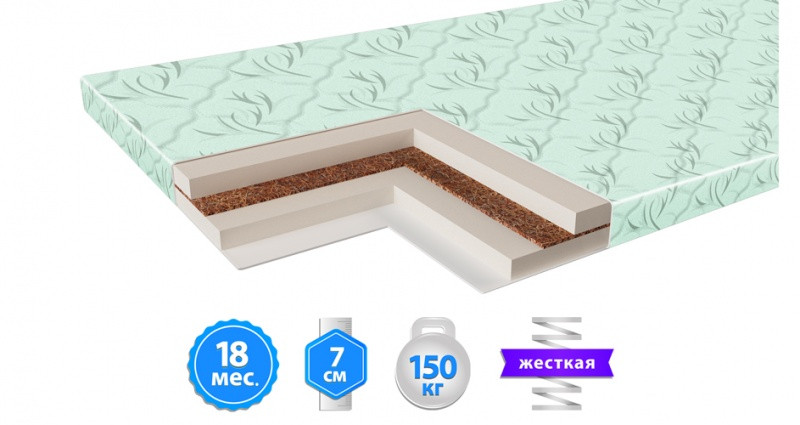 

Мини-матрас ComFort кокос топпер 120Х200