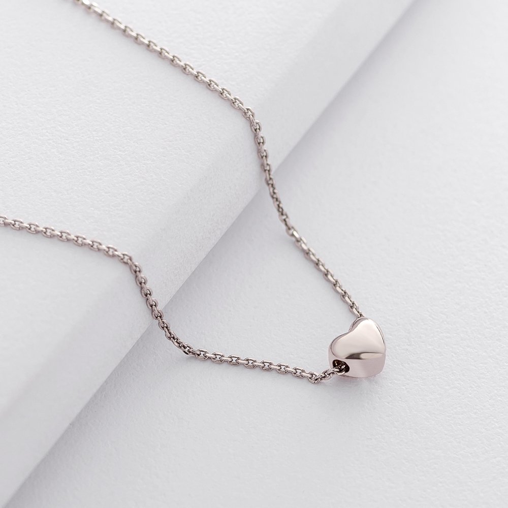 

Серебряное колье с сердечком 18704 Оникс 45