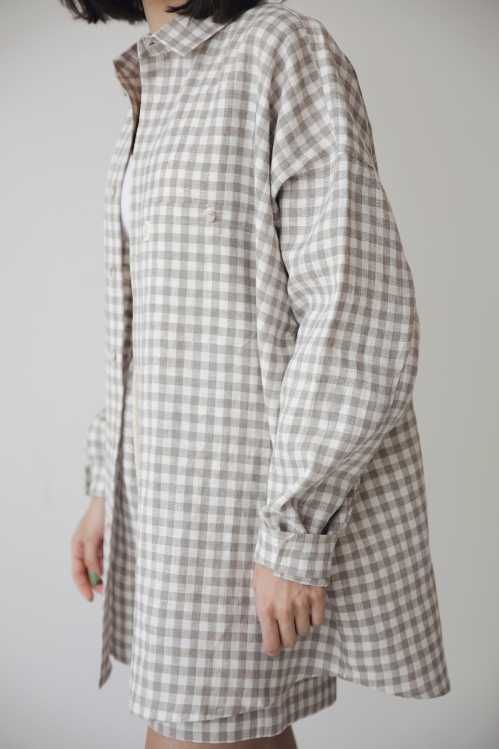 

Рубашка Stlkatin 000000712 в клетку M/L из льна