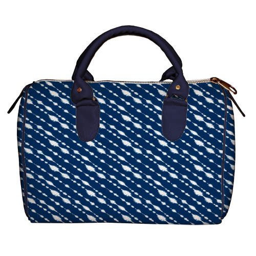 

Сумка бочонок Barrel Presentville Белые полоски на синем фоне 28x18x17 см
