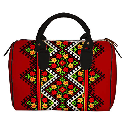 

Сумка бочонок Barrel Presentville Цветочный орнамент на красном фоне 28x18x17 см