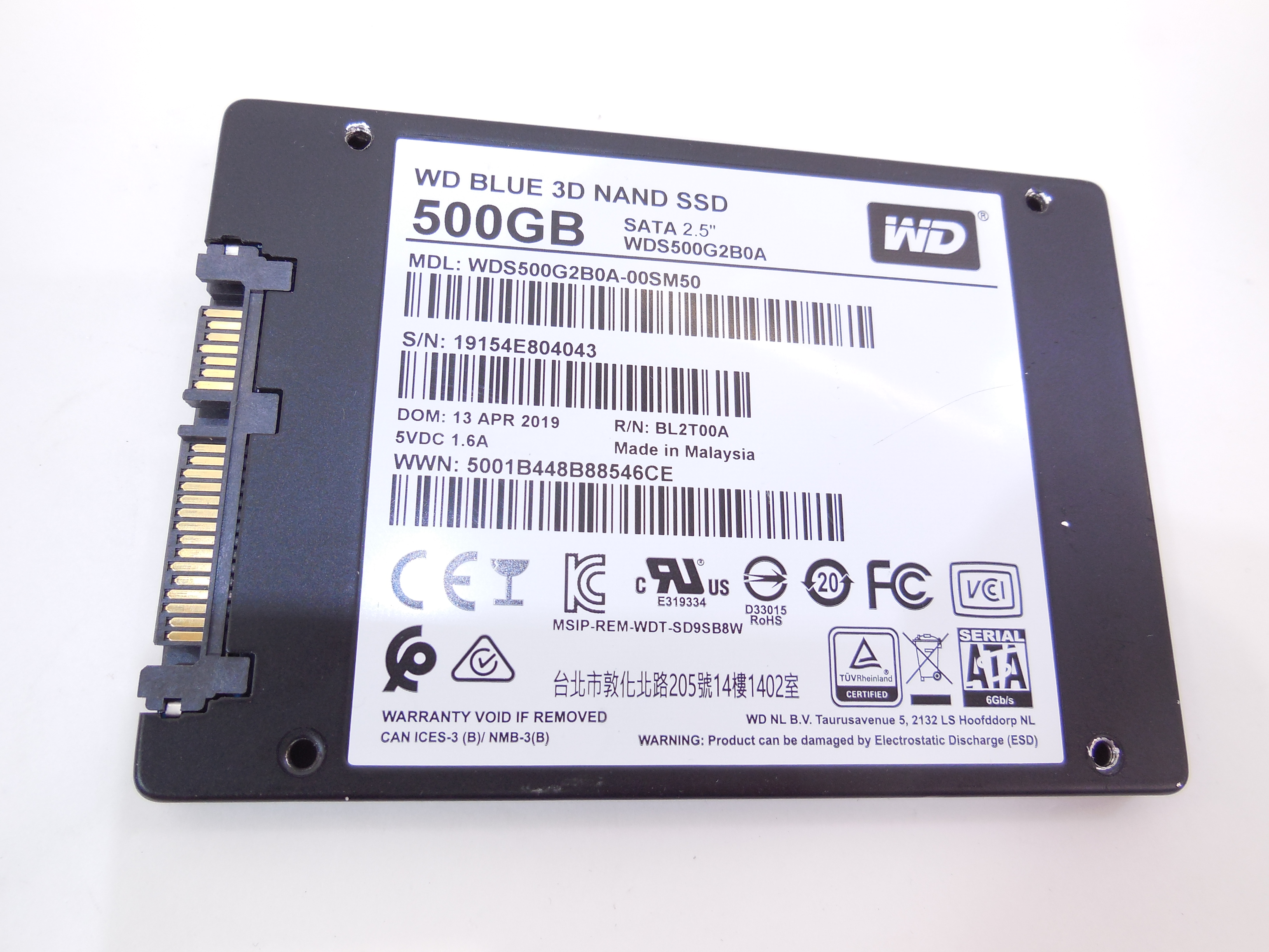 

SSD накопитель Western Digital Blue 500 GB (WDS500G2B0A-00SM50)