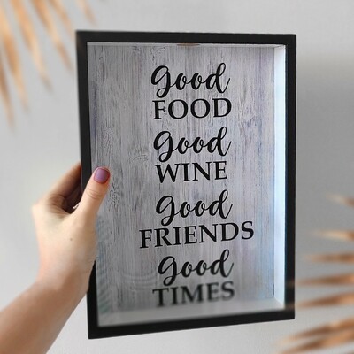 

Копилка декоративная настенная для винных пробок "Good food Good wine" Present копилка декоративная для винных пробок с крепежом на стену