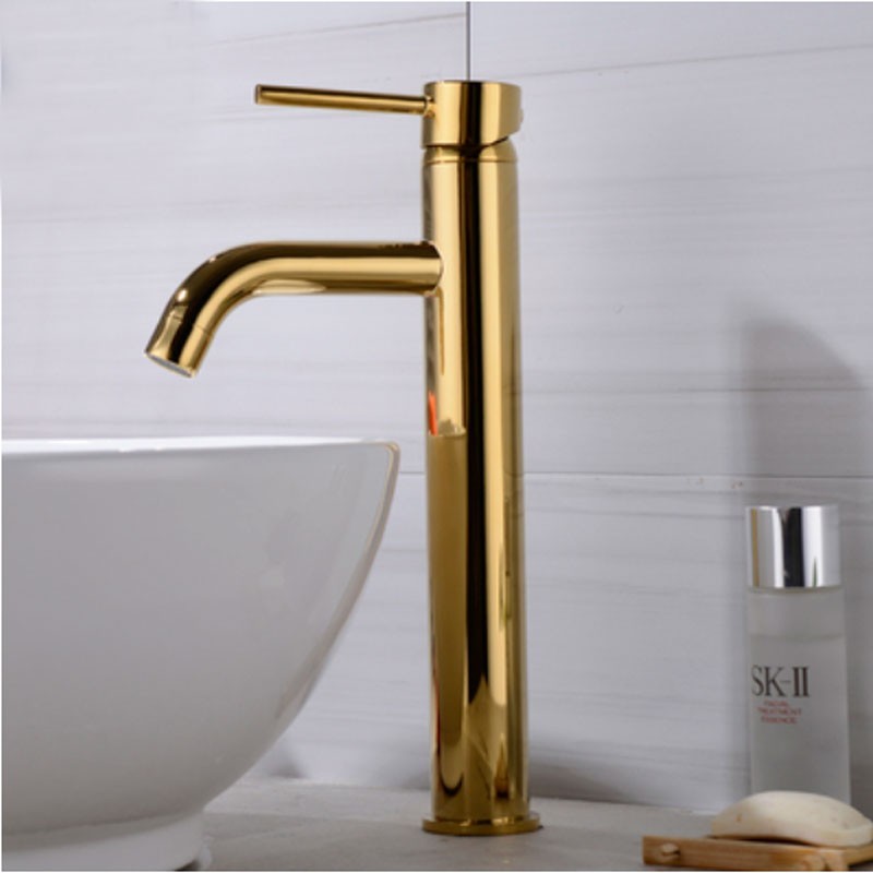 

Смеситель для умывальника высокий Art Design Nice 3457 золото