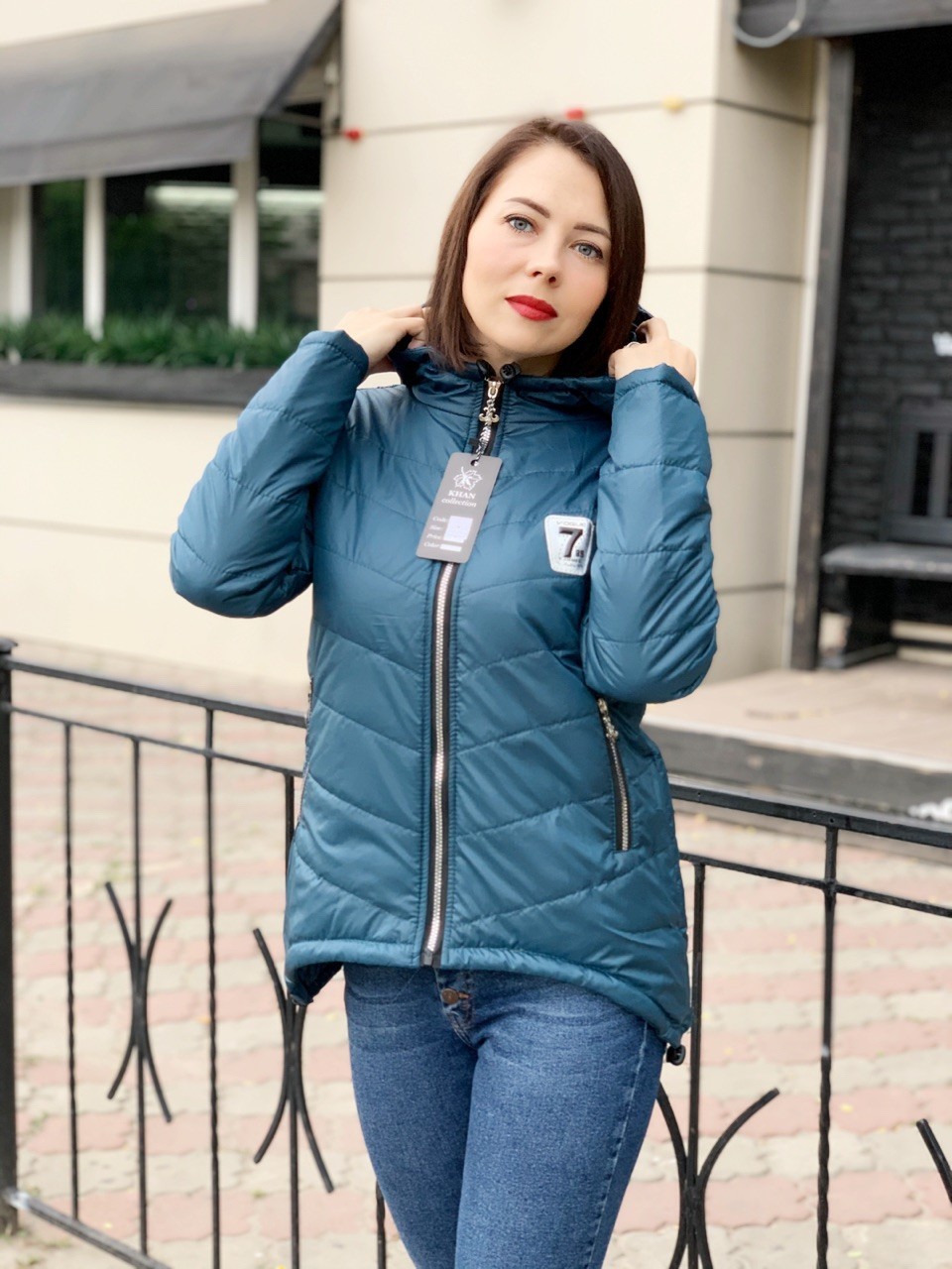 

Куртка KHAN женская-парка с капюшоном цвет аквамарин  L, Куртка KHAN женская-парка с капюшоном цвет аквамарин 48 L