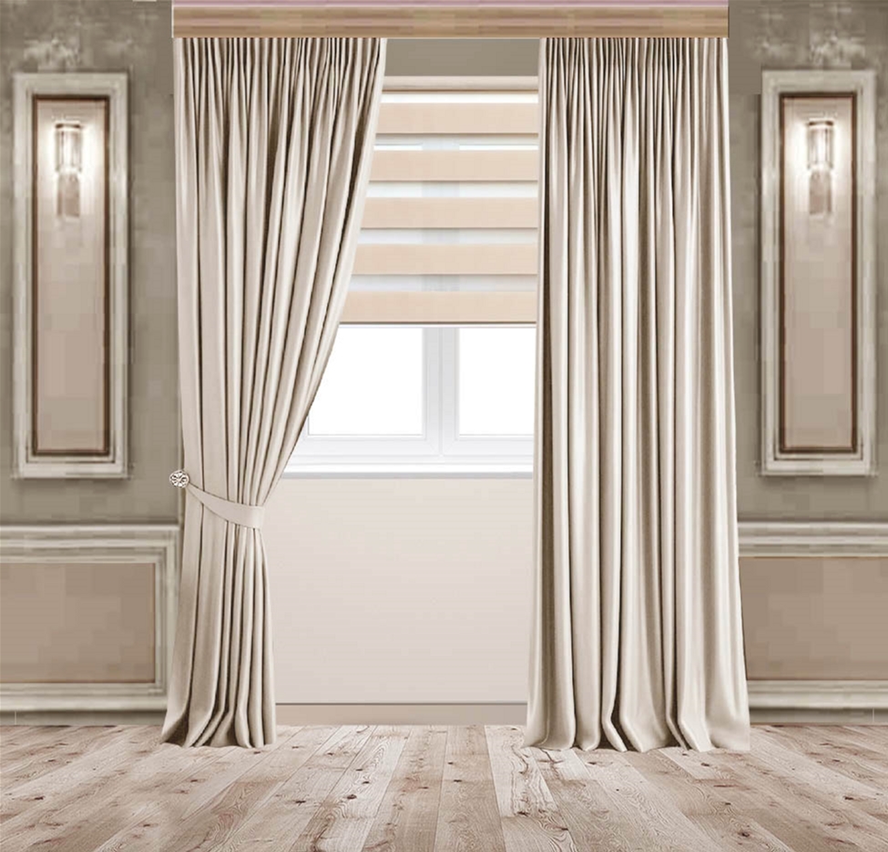 

Комплект штор Декор-Ин Бархатные 260x150 см 2 шт Светло-бежевые (Vi 101810)