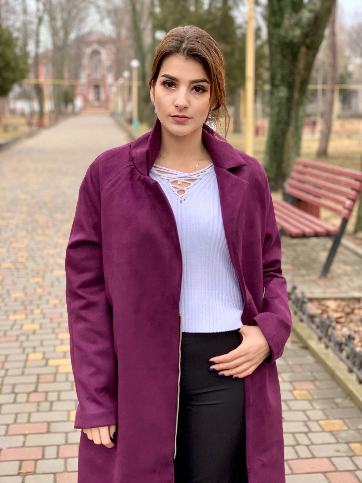 

Пальто замшевое MALIKA цвет фуксия  L-XL, Пальто замшевое MALIKA цвет фуксия 46 L-XL