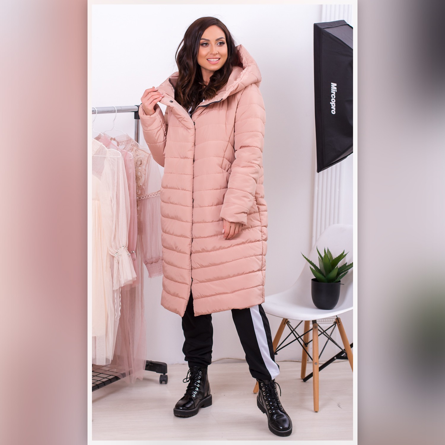 

Куртка кокон Khan Madonna персиковый 56 XXXXL-XXXXXL