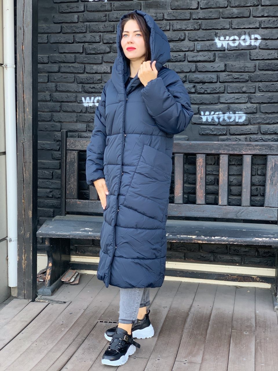 

Куртка кокон зима MaLika темно-синий, Куртка кокон зима MaLika темно-синий 50-52