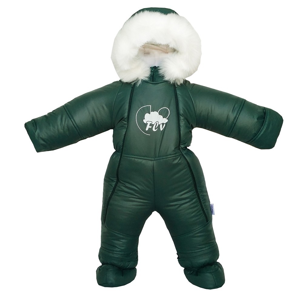 

Цельный зимний комбинезон детский Flavien М3033 62-68 см зеленый