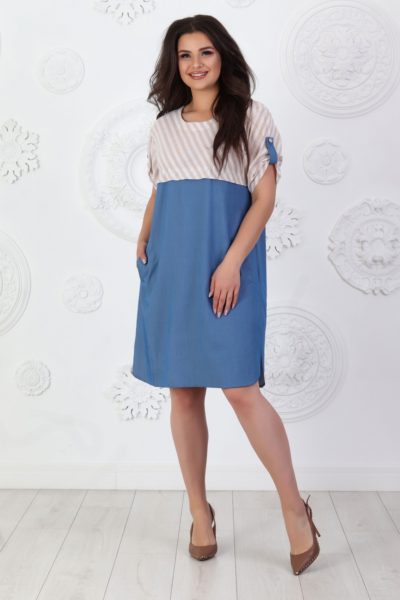

Платье женское Asphodel комбинированое 54 XXL-XXXL