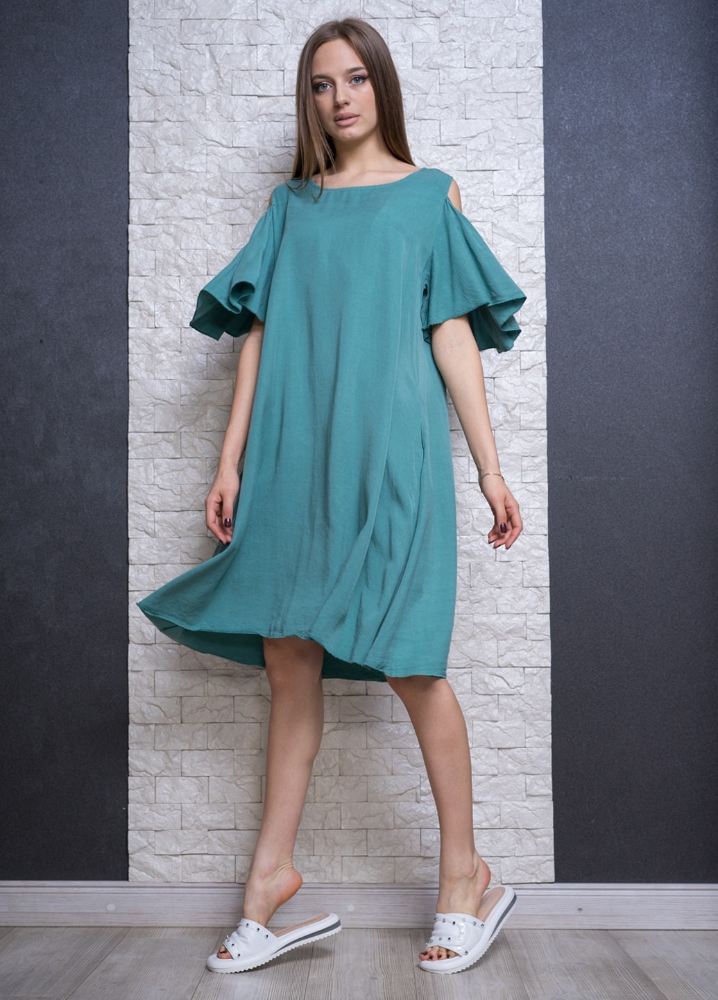 

Платье Stella Milani бирюзовый M-XL 18-3623