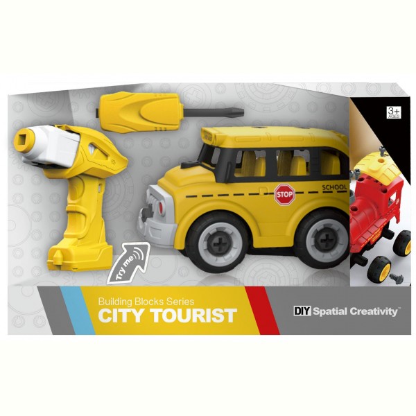 

Школьный автобус с электродвигателем Diy Spatial Creativity LM8092-DZ-1
