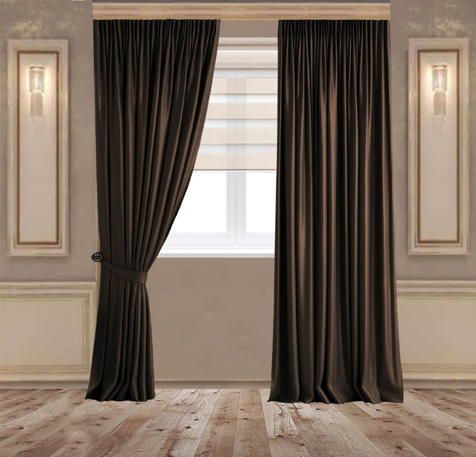 

Комплект штор Декор-Ин Бархатные 255x300 см 2 шт Венге (Vi 101696)