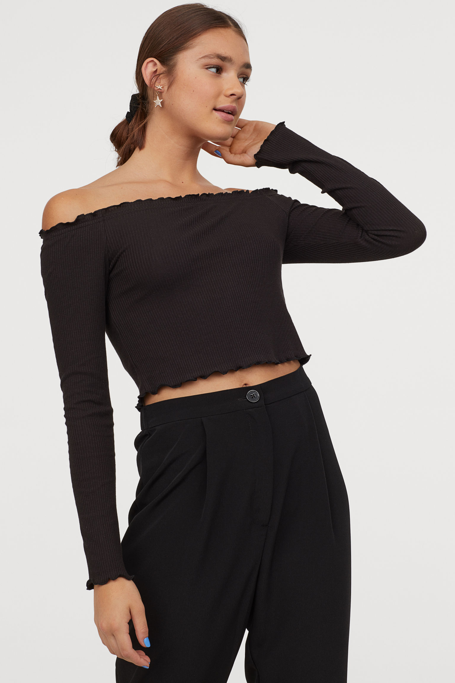 

топ H&M 0659832 XS чорний