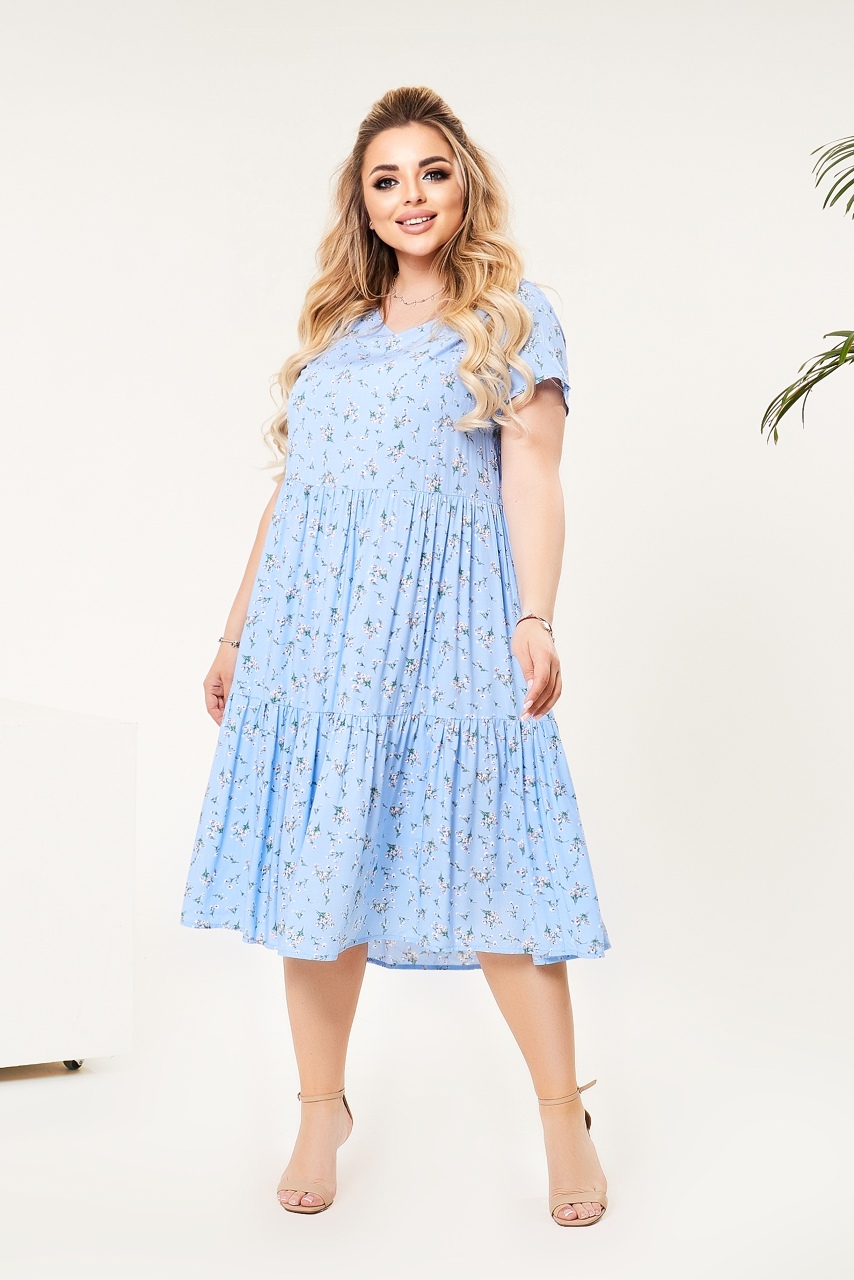 

Ярусное платье с цветочным принтом Фасон 33254_56-58 56-58