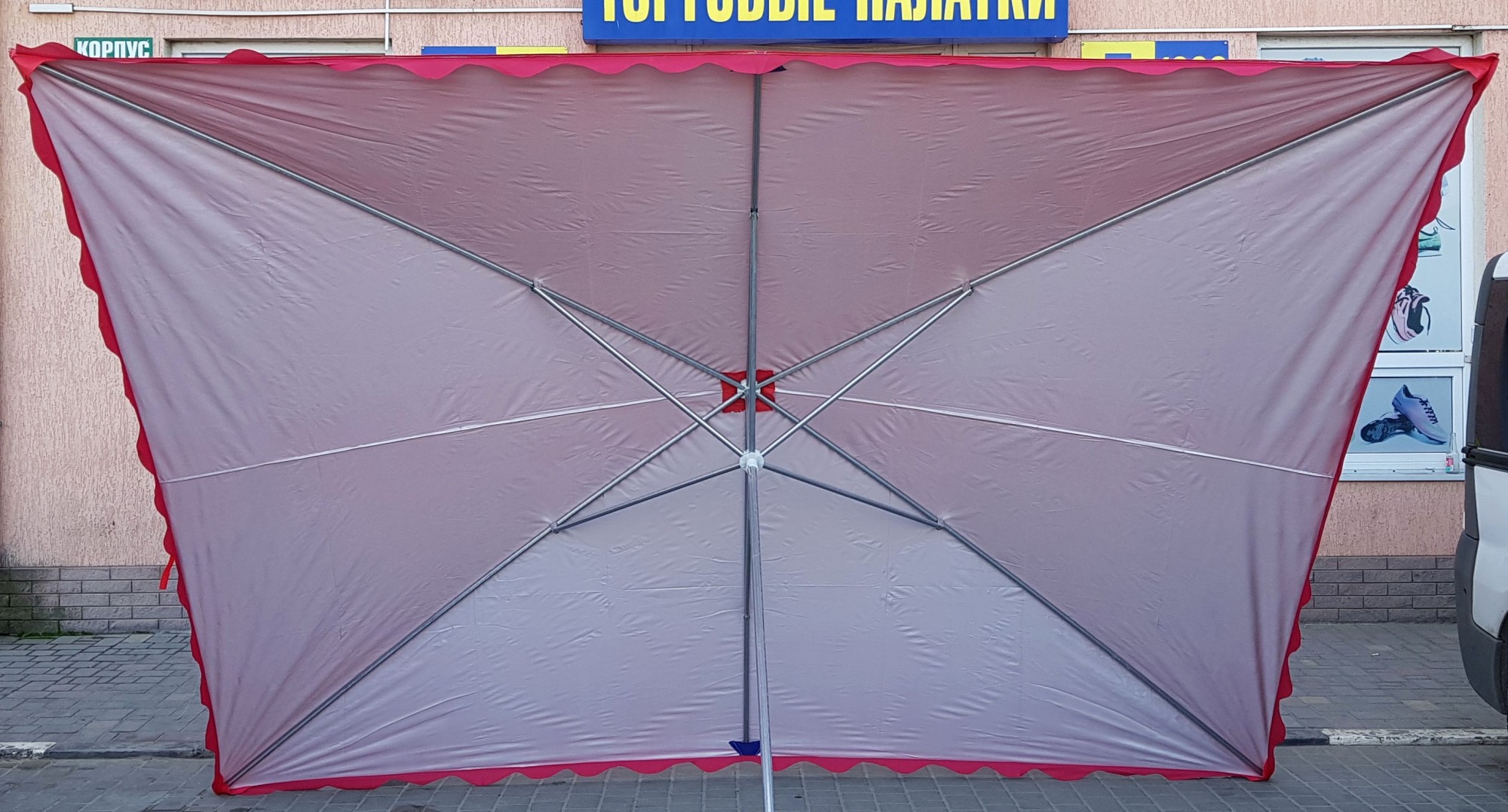 

Зонт садовый торговый Sansan umbrella 028 красный 3м х 4м 6 спиц