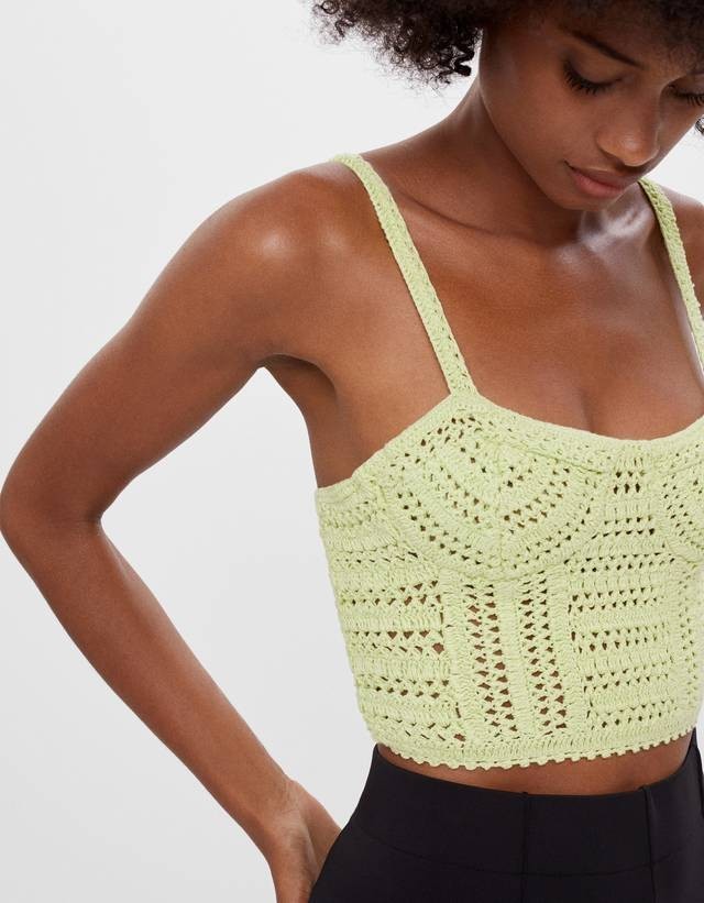 

Женский топ Bershka S мятный 4820227781032