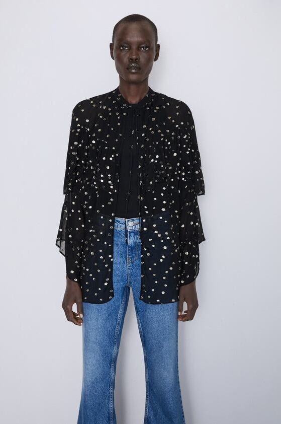 

Блуза ZARA XS/S черный 8032845341278
