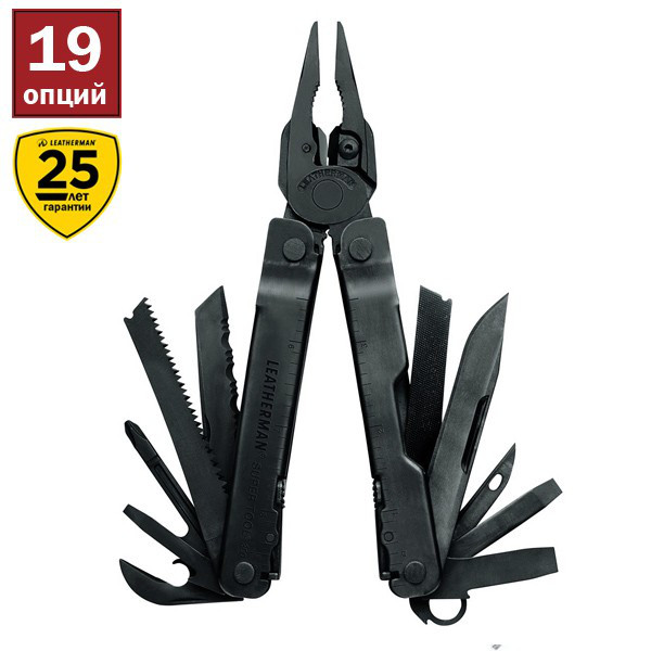 

Мультитул Leatherman Super Tool 300 BLACK, чохол MOLLE (камо), картонна коробка (831482)