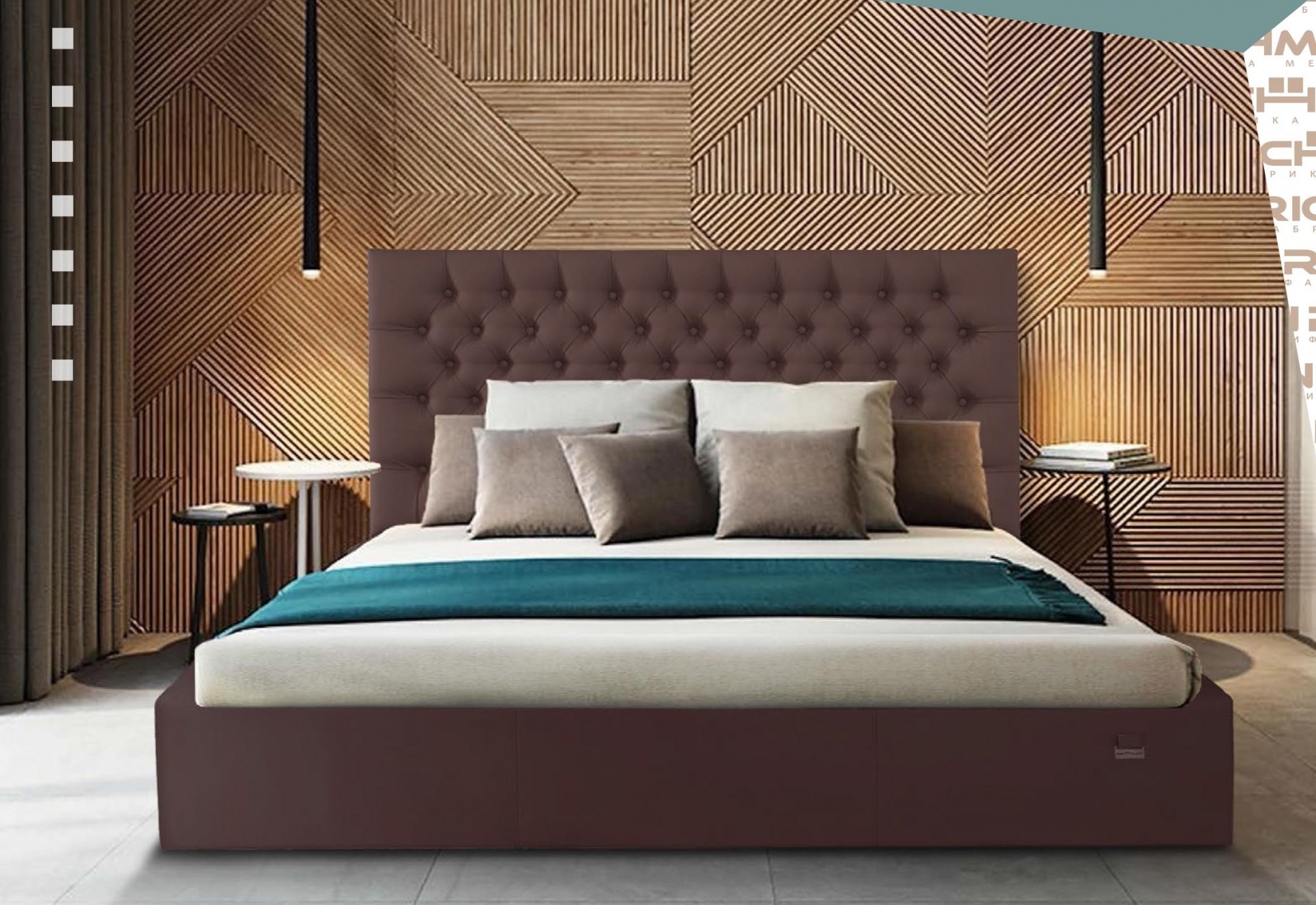 

Кровать Двуспальная Cambridge Standart 160 х 200 см Fly 2231 A1 Темно-коричневая