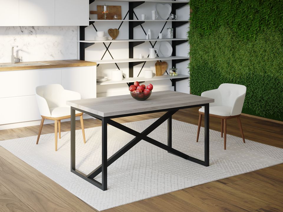 

Обеденный стол HYGGE HG158 Грена 135 х 80 х 75 см ДСП Дуб Серый