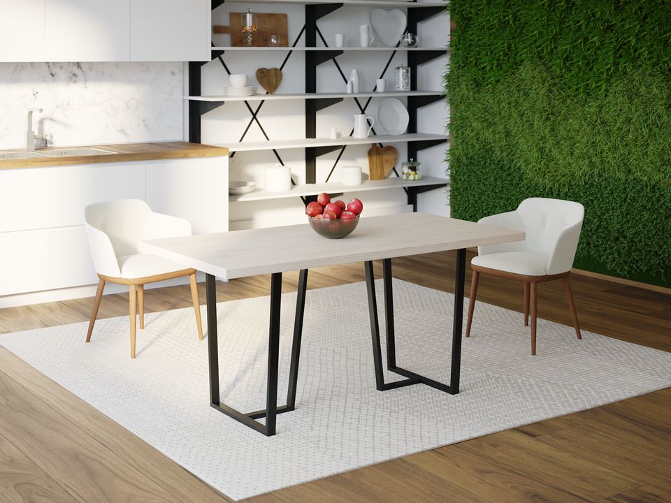 

Обеденный стол HYGGE HG157 Міделфарт 150 х 80 х 75 см ДСП Дуб Белый