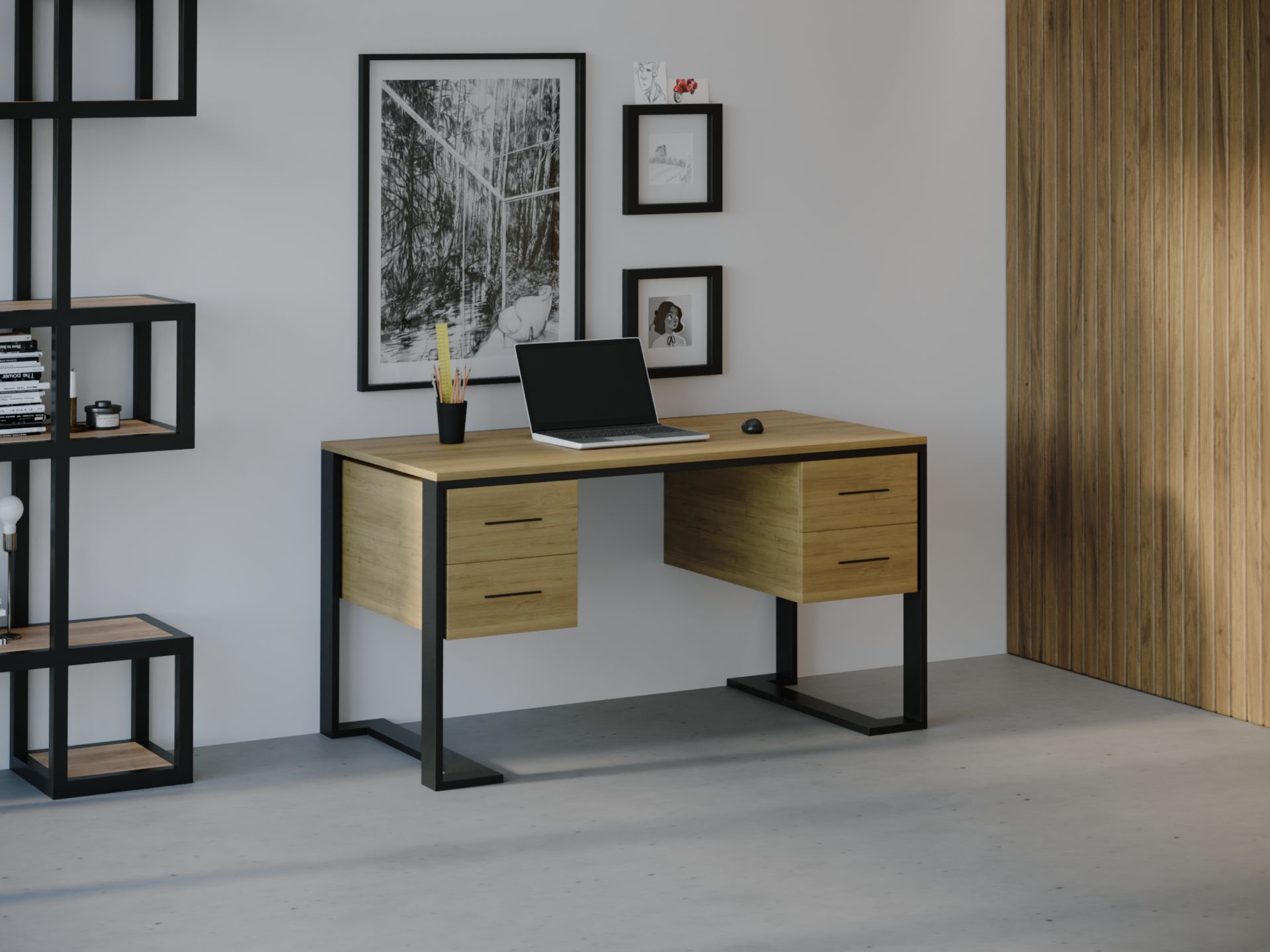 

Компьютерный стол HYGGE HG033 Биф 135 х 80 х 75 см ДСП Дуб Светлый
