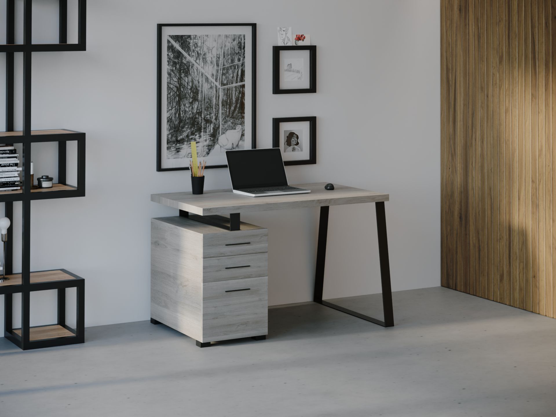 

Компьютерный стол HYGGE HG025 Берген 135 х 80 х 75 см ДСП Дуб Серый