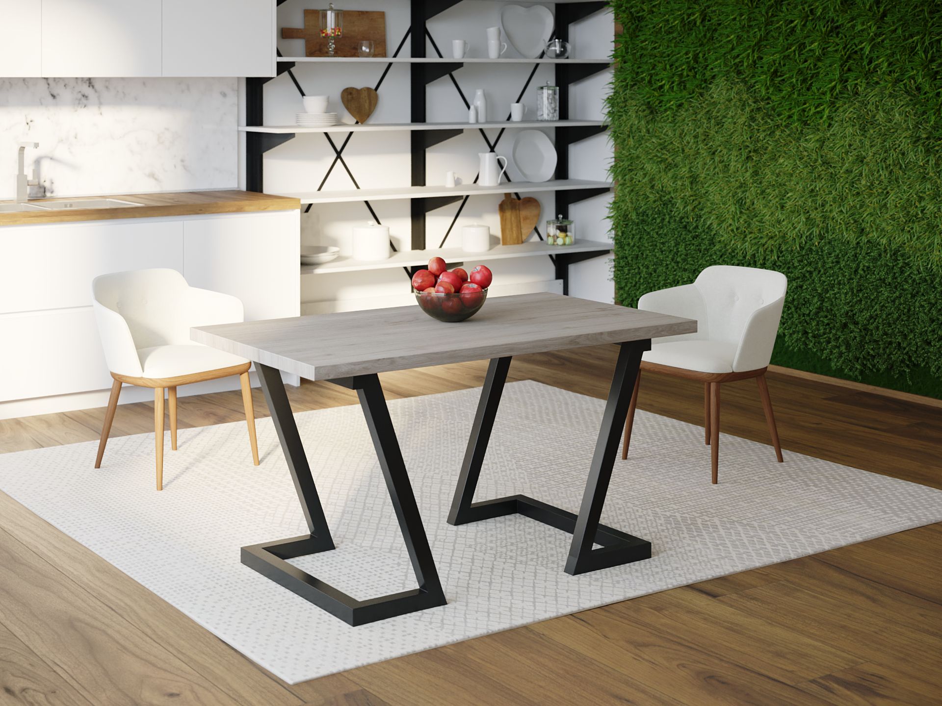 

Обеденный стол HYGGE HG040 Скальт 150 х 80 х 75 см ДСП Дуб Серый