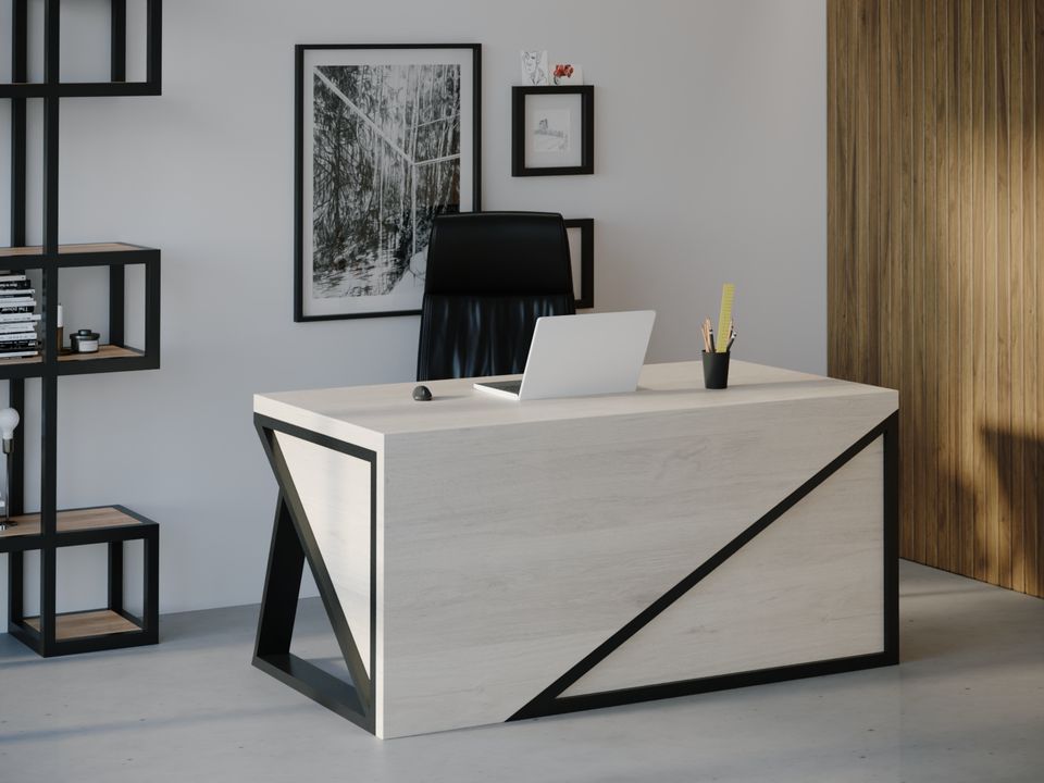 

Компьютерный стол HYGGE HG118 Нествед 120 х 80 х 75 см ДСП Дуб Белый