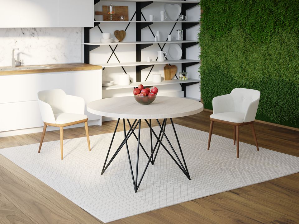 

Обеденный стол HYGGE HG144 Біркерьод Круглый 75 х 75 х 75 см ДСП Дуб Белый