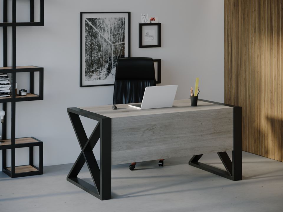 

Компьютерный стол HYGGE HG124 Кьоге 120 х 80 х 75 см ДСП Дуб Серый