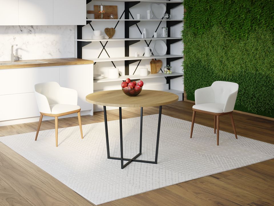 

Обеденный стол HYGGE HG142 Ольстікке Круглый 90 х 90 х 75 см ДСП Дуб Светлый