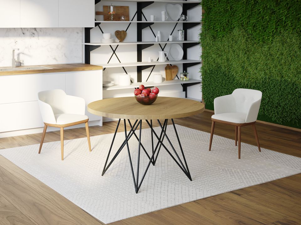 

Обеденный стол HYGGE HG144 Біркерьод Круглый 90 х 90 х 75 см ДСП Дуб Светлый