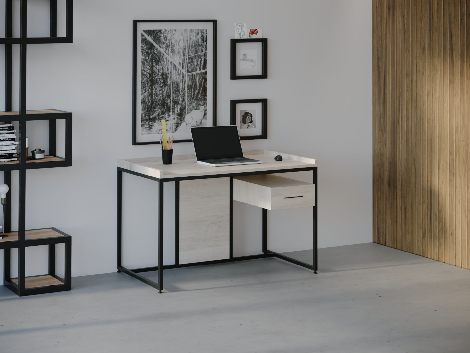 

Компьютерный стол HYGGE HG026 Гейло 150 х 80 х 75 см ДСП Дуб Белый