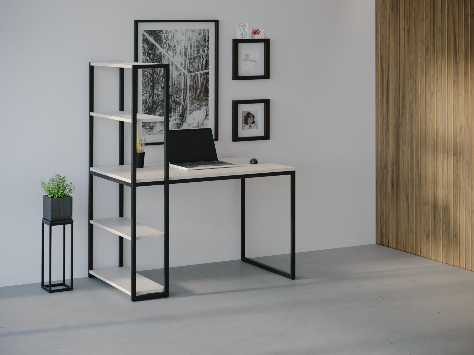 

Компьютерный стол HYGGE HG021 Ліструп 135 х 80 х 75 см ДСП Дуб Белый
