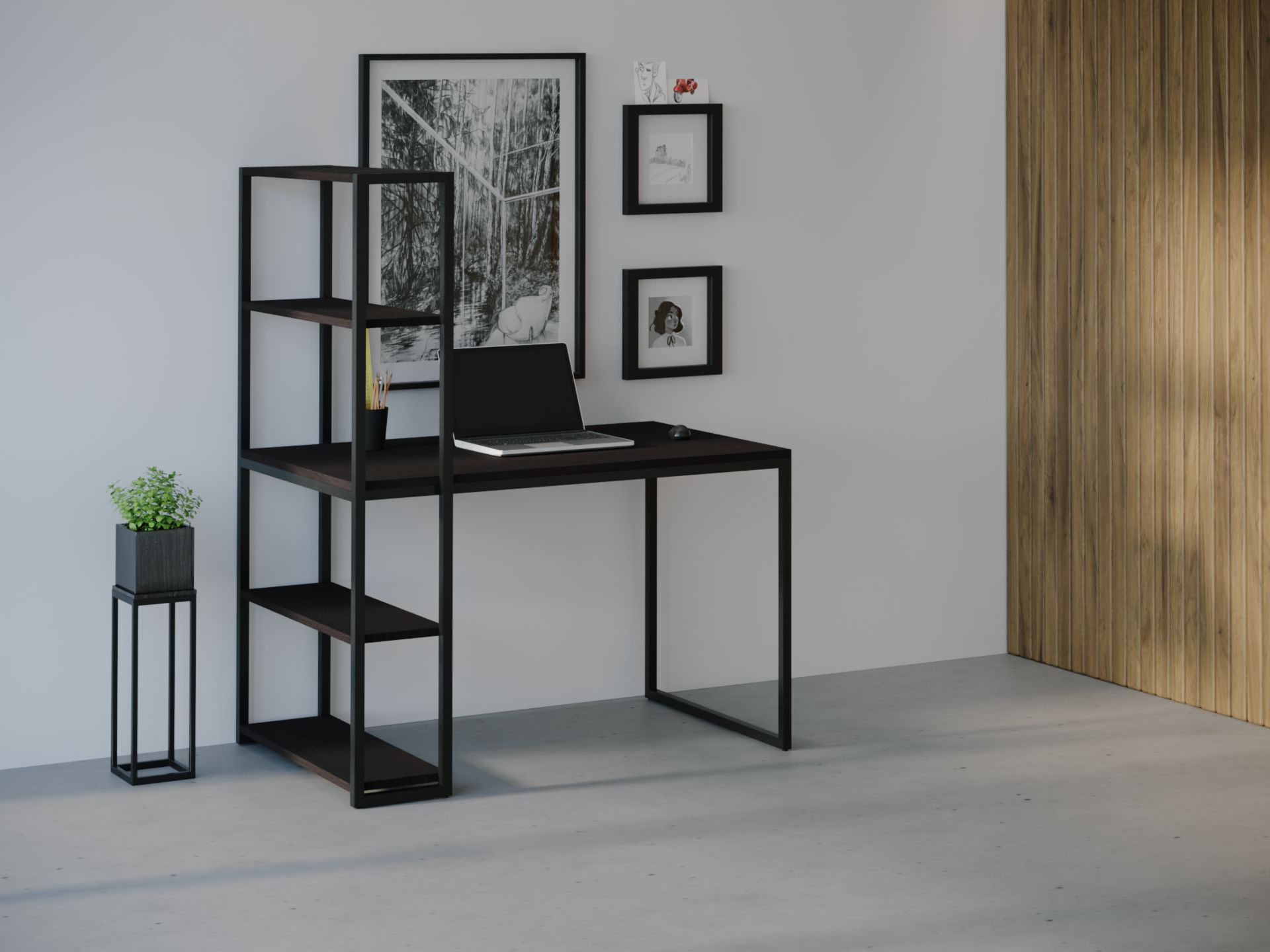 

Компьютерный стол HYGGE HG021 Ліструп 135 х 80 х 75 см ДСП Дуб Венге