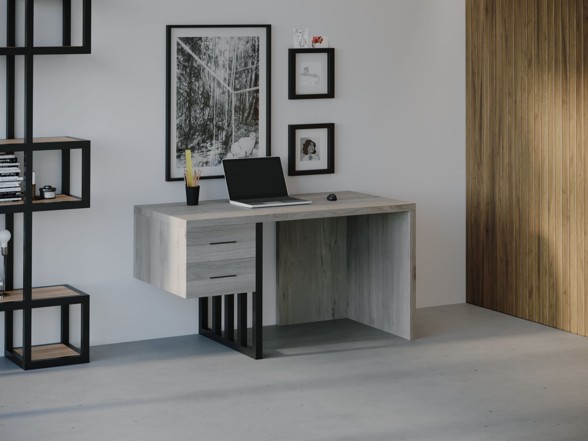 

Компьютерный стол HYGGE HG036 Нарвик 135 х 80 х 75 см ДСП Дуб Серый